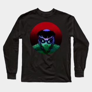 Kappa the mischievous river demon - red sun background Long Sleeve T-Shirt